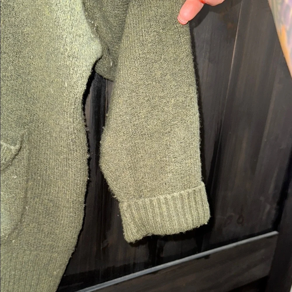 Madewell Textured Olive Cardigan Sweater Size XL - Picture 4 of 10